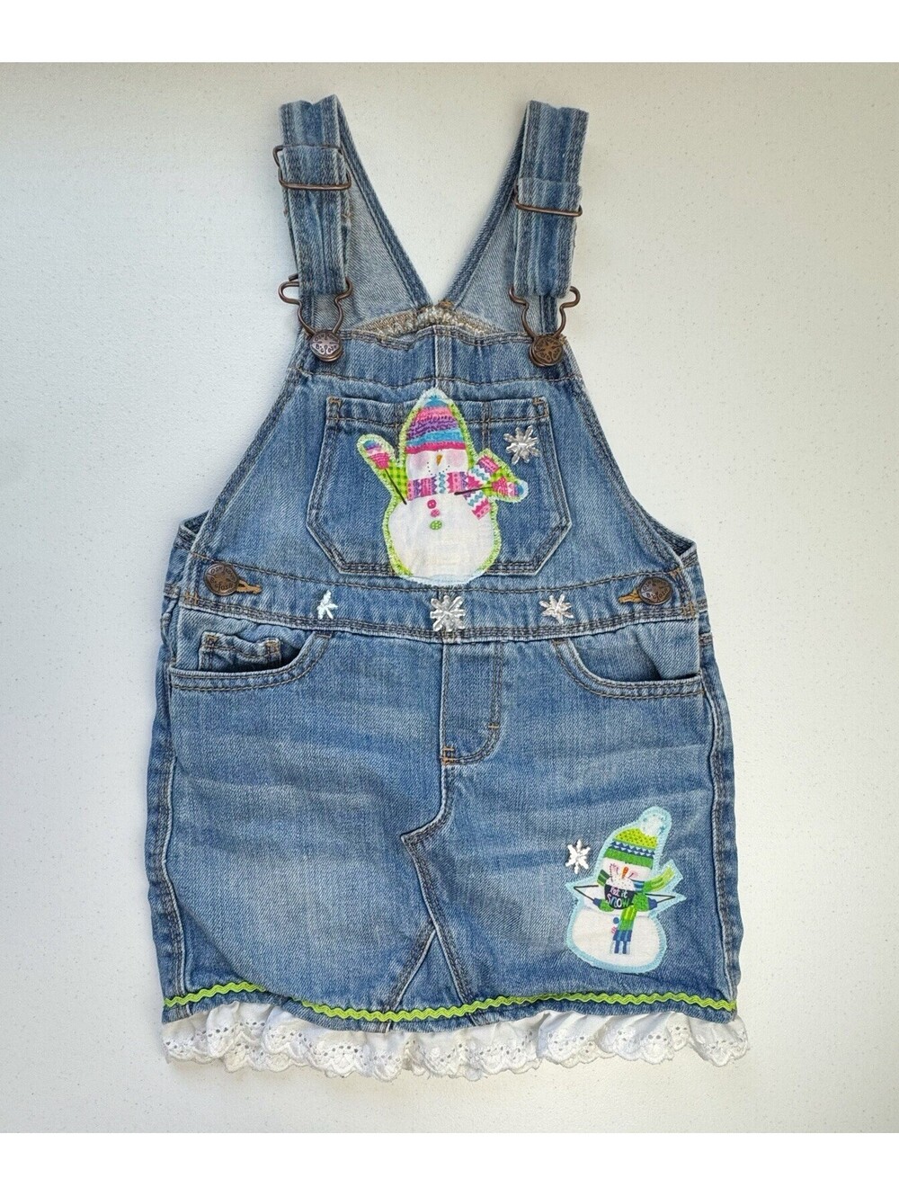 Custom Sew 4 Tots/ Oshkosh Snowman Overall Dress Size 3T